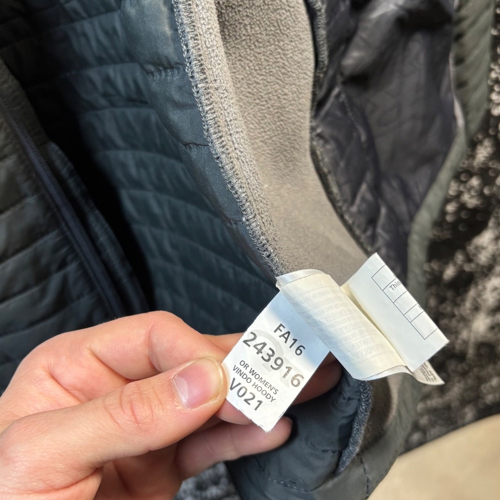 Outdoor Research Vindo Hoody Womens Medium Gray Quilted Hybrid Insulated Jacket - Picture 3 of 7